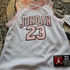 Jordan White & Pink 23 Mesh Tank for Kids